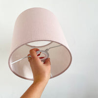 Dusty Pink Plain Linen Drum Lampshade