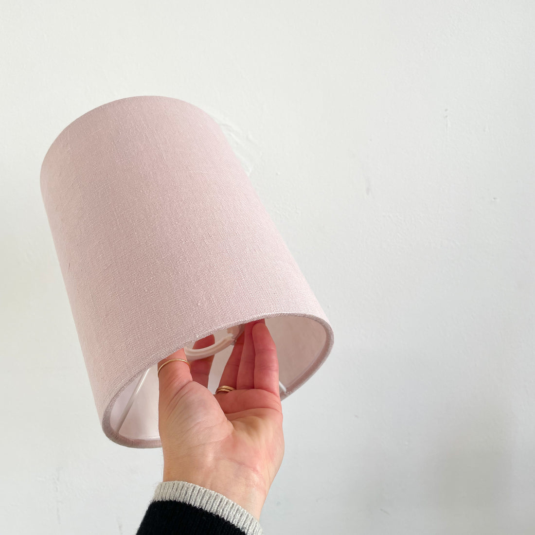 Dusty Pink Plain Linen Drum Lampshade
