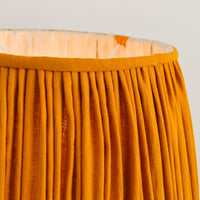 Gathered detail on our mustard linen french drum lampshade