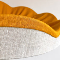 Natural linen & mustard scallop lampshade