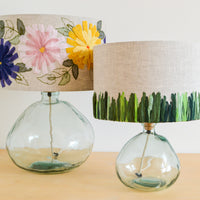 Blue Floral Embroidered Lampshade