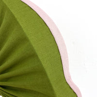 Green & pink linen scallop lampshade