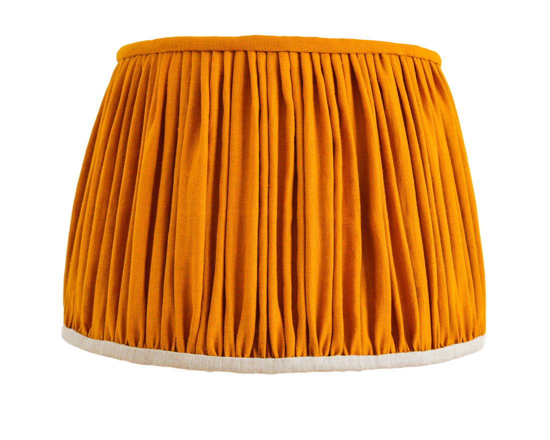 Mustard & Natural Gathered Lampshade