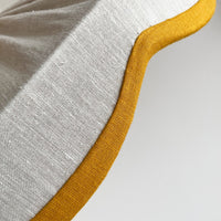 Natural linen & mustard scallop lampshade