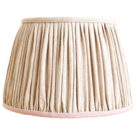 Natural linen & Pink Gathered Lampshade