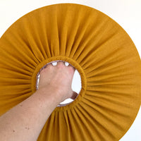 pleating detail of our mustard and pink scallop lampshade