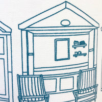 Beach Huts Teal Drum Lampshade