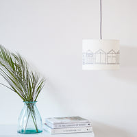 Beach Huts Grey Drum Ceiling Lampshade