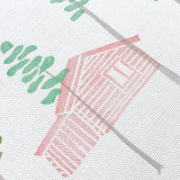 Green Trees And Cabin Drum Table Lampshade