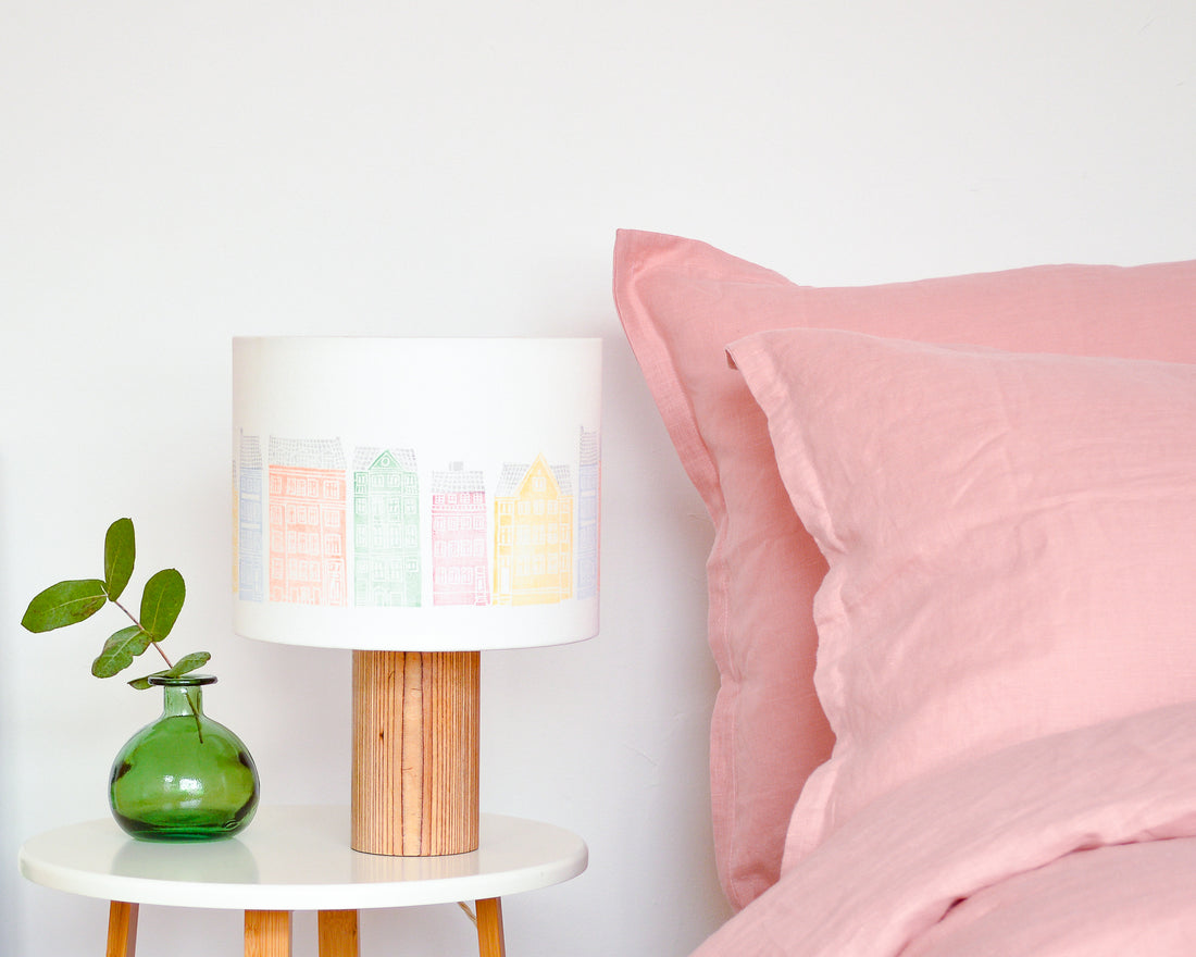 Copenhagen Colourful Buildings Drum Lampshade