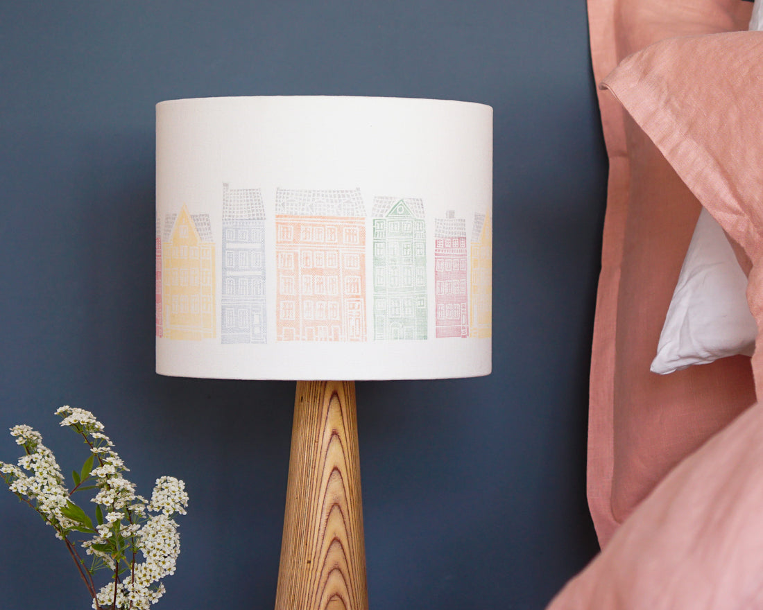 Copenhagen Colourful Buildings Drum Lampshade