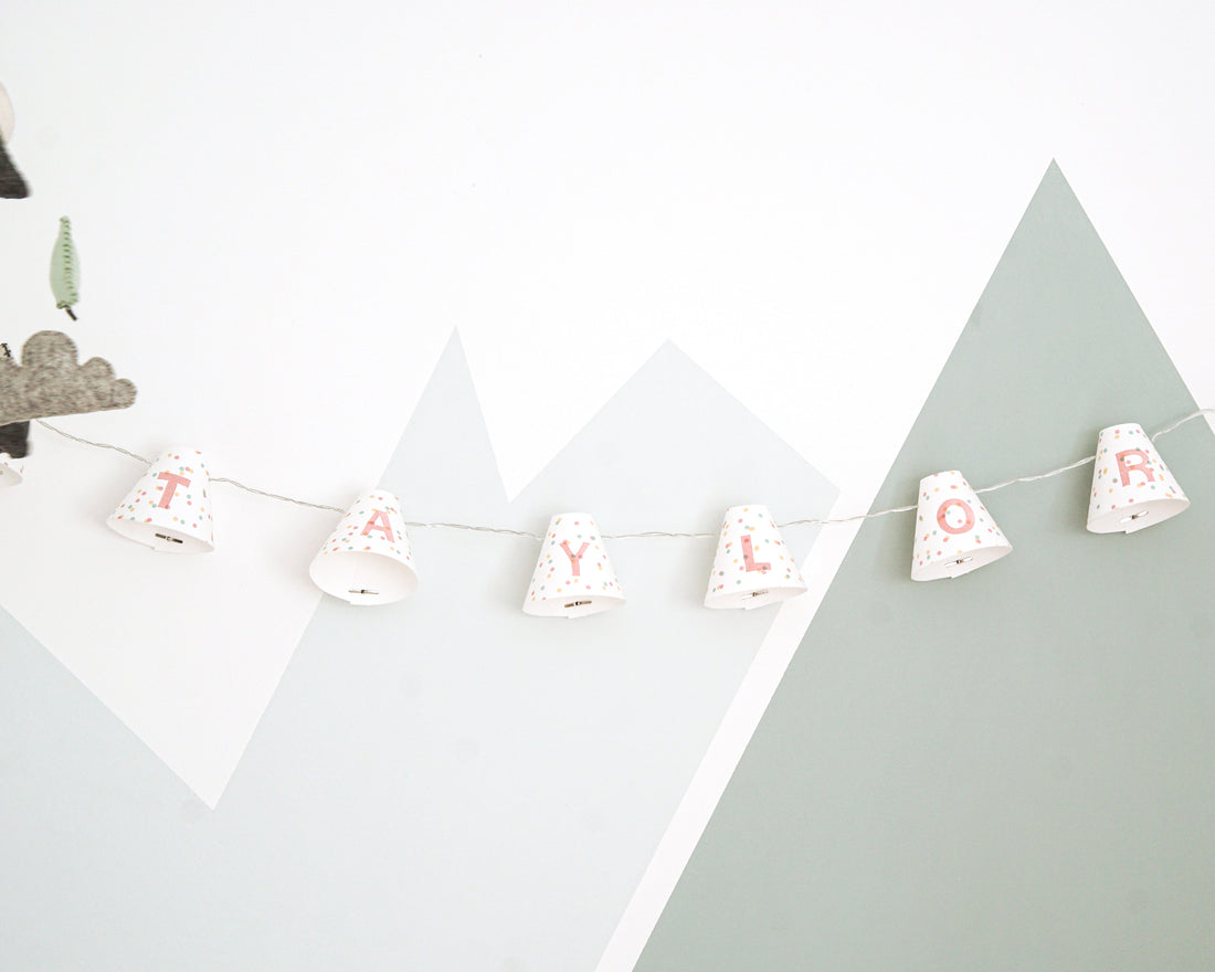 Personalised fairy lights in pink