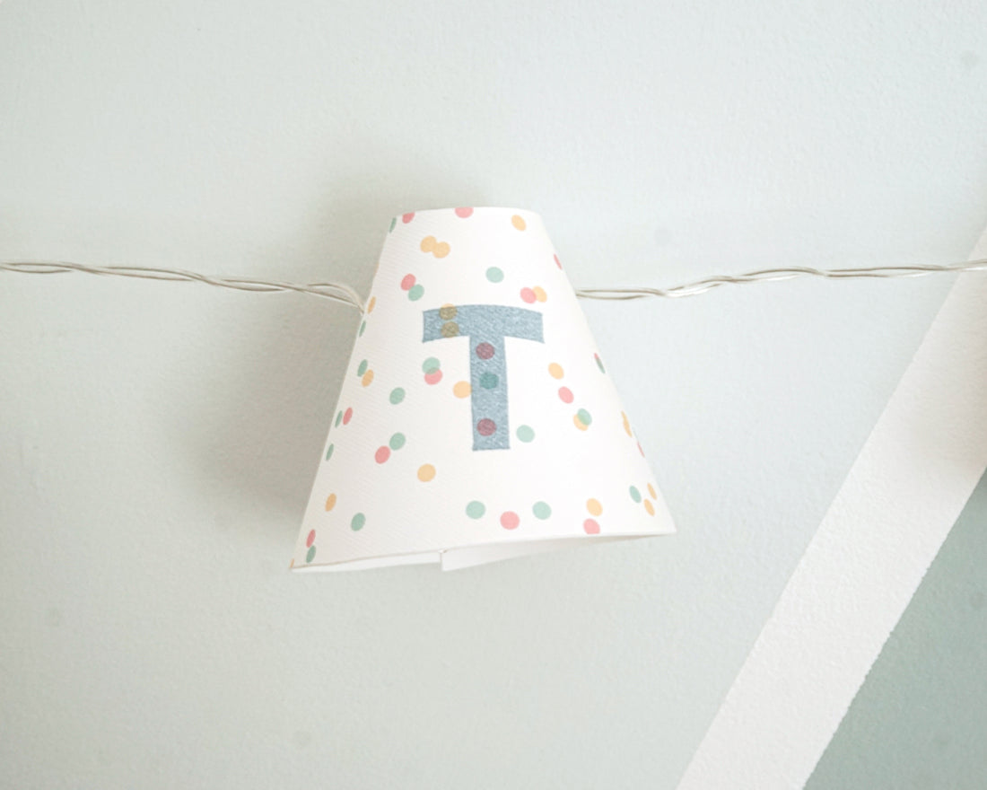 Personalised fairy lights in blue