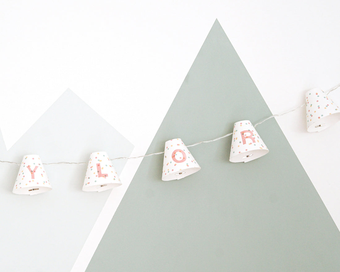 Personalised fairy lights in pink