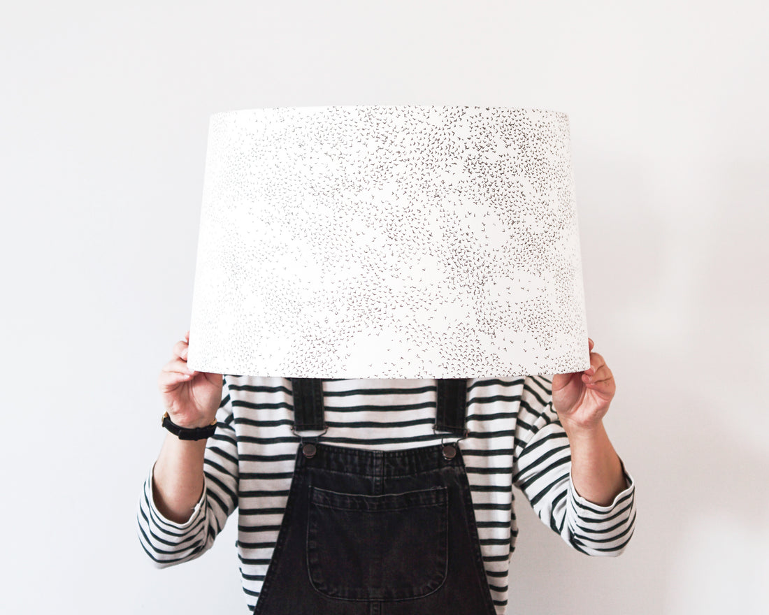 Starlings Grey Bird Tapered Lampshade