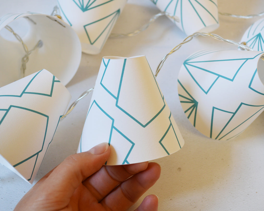 Turquoise Geometric Sunbeam Fairy Lights