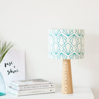Turquoise Sunbeam Drum Table Lampshade