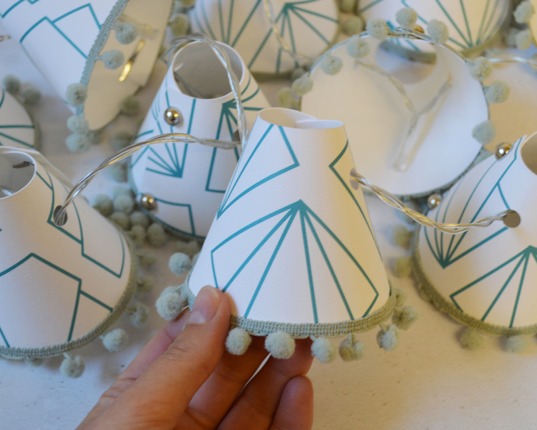 Turquoise Geometric Sunbeam Fairy Lights