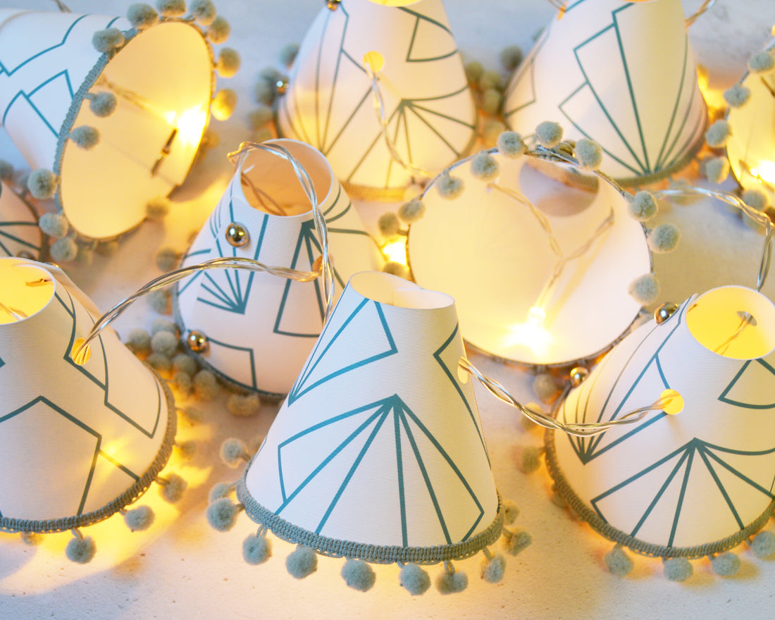 Turquoise Geometric Sunbeam Fairy Lights