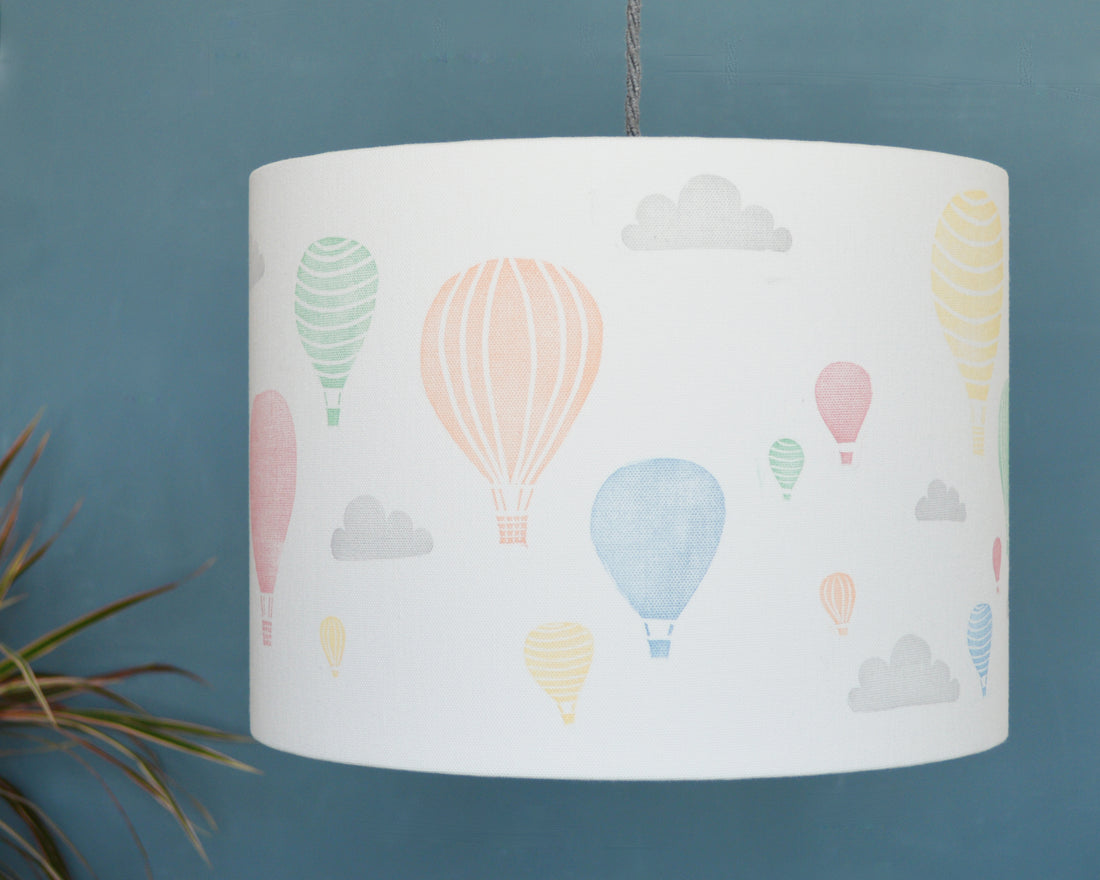 Hot Air Balloon and Clouds Drum Lampshade