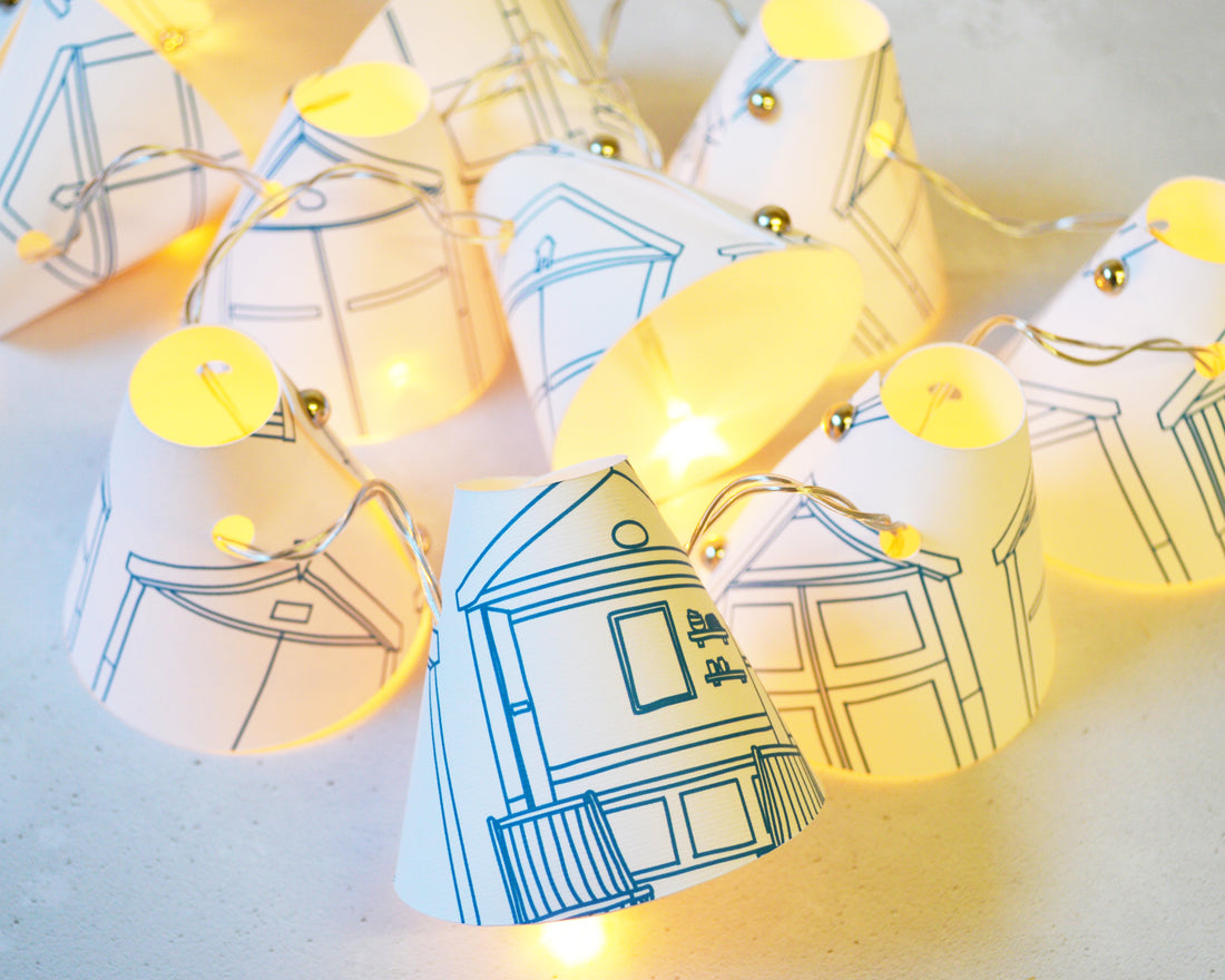 Beach Hut Teal Fairy Lights