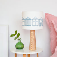 Beach Huts Teal Drum Lampshade