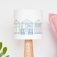 Beach Huts Teal Drum Lampshade
