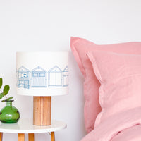 Beach Huts Teal Drum Lampshade