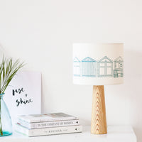 Beach Huts Teal Drum Lampshade