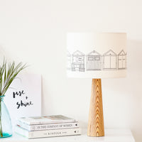 Beach Huts Grey Drum Table Lampshade