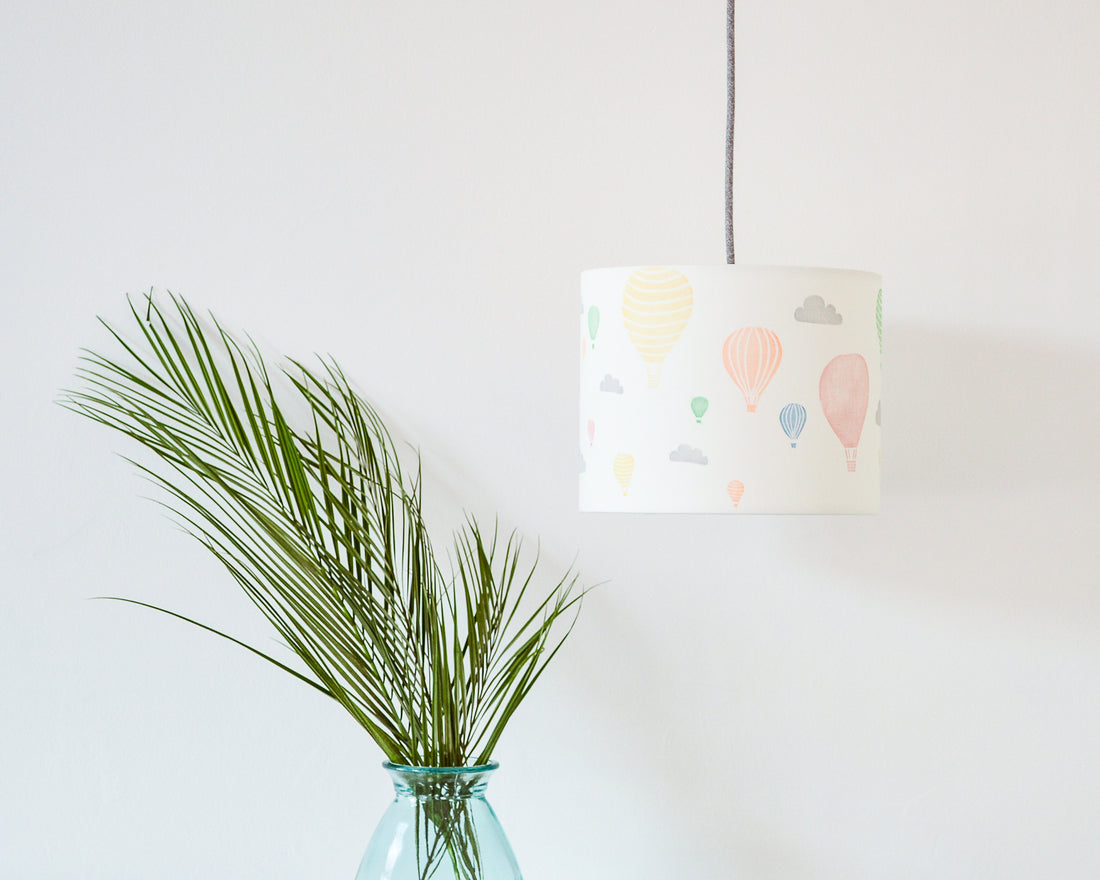 Hot Air Balloon and Clouds Drum Lampshade