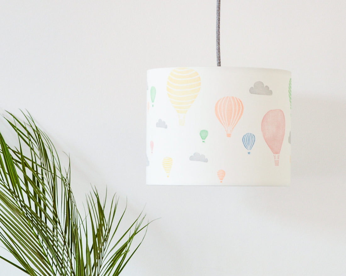 Hot Air Balloon and Clouds Drum Lampshade