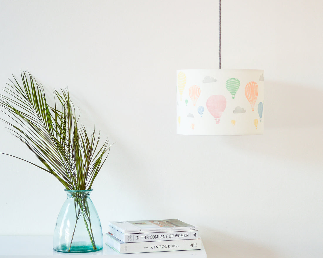 Hot Air Balloon and Clouds Drum Lampshade