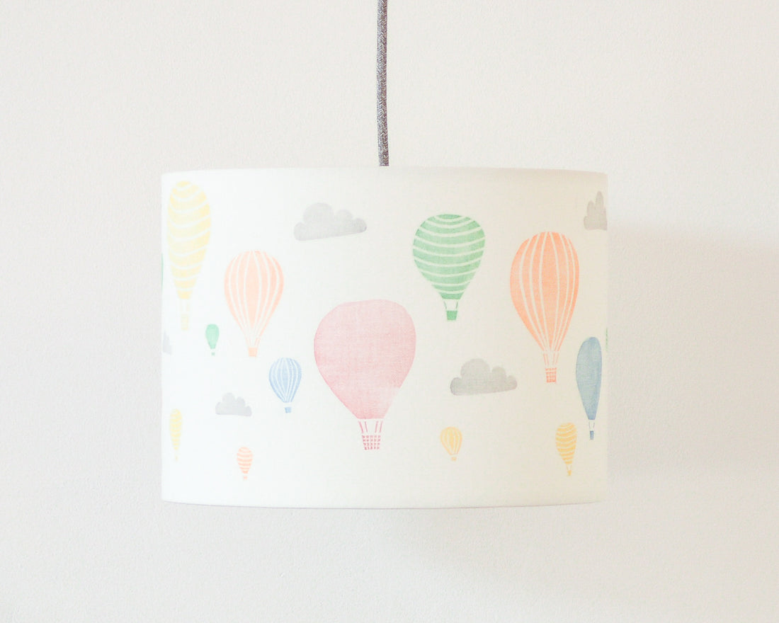 Hot Air Balloon and Clouds Drum Lampshade