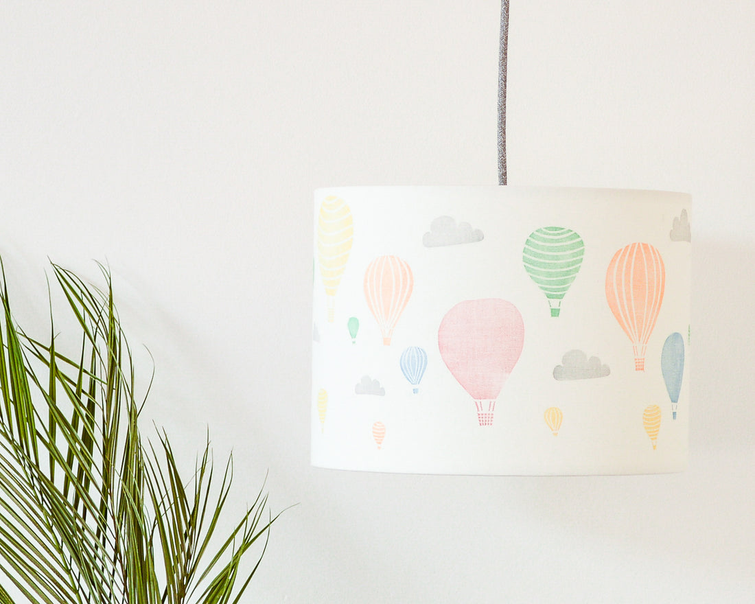 Hot Air Balloon and Clouds Drum Lampshade