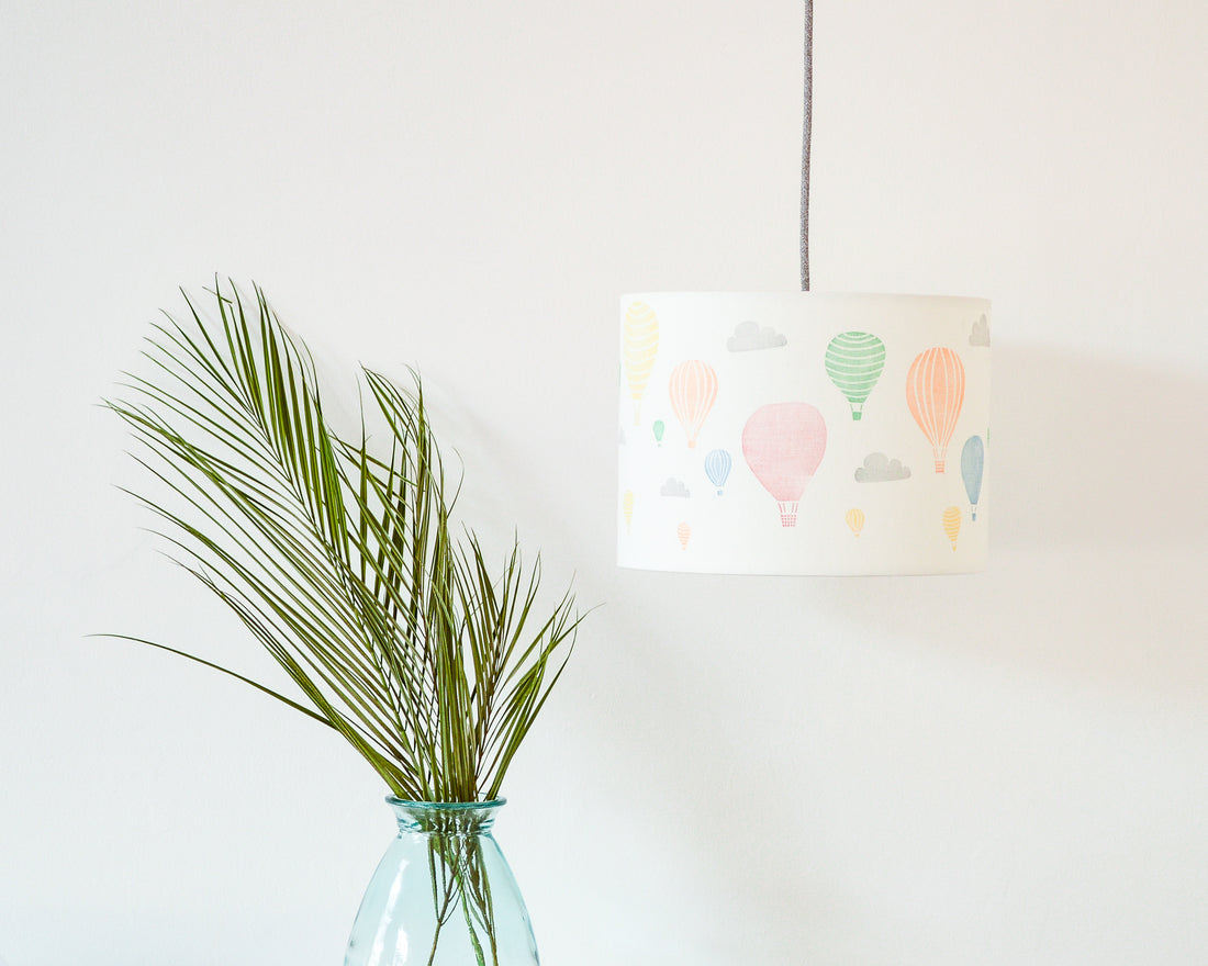 Hot Air Balloon and Clouds Drum Lampshade