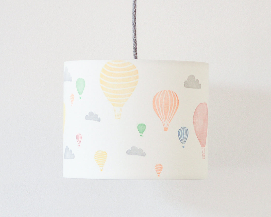 Hot Air Balloon and Clouds Drum Lampshade