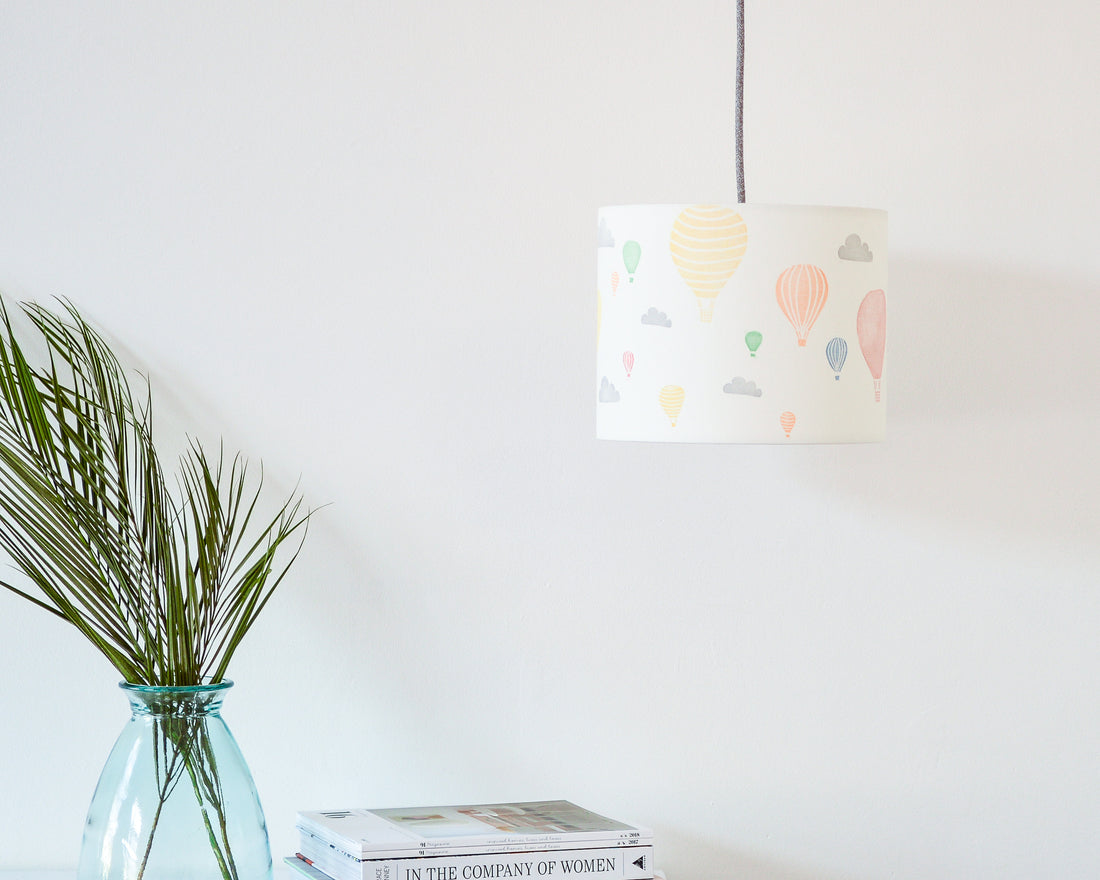 Hot Air Balloon and Clouds Drum Lampshade
