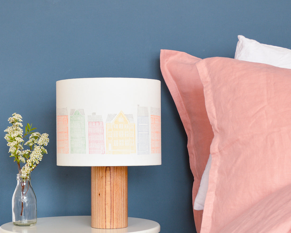 Copenhagen Colourful Buildings Drum Lampshade