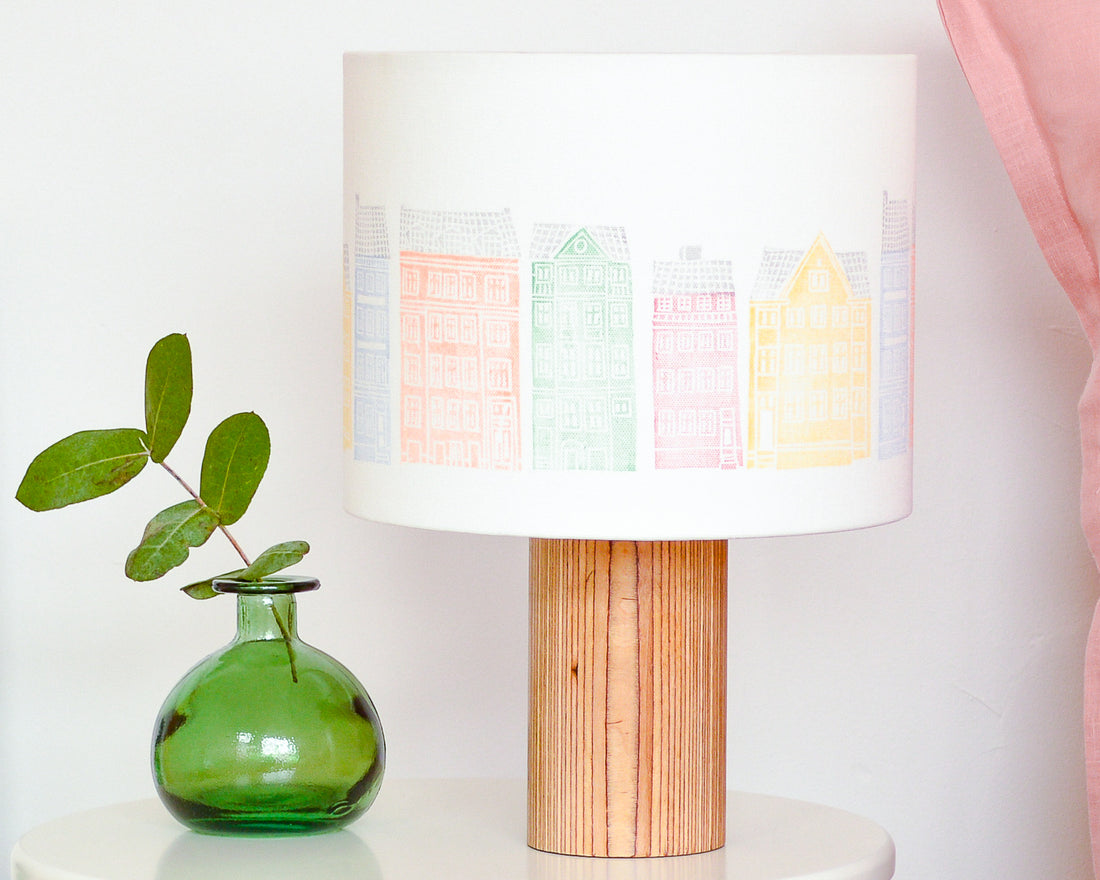 Copenhagen Colourful Buildings Drum Lampshade