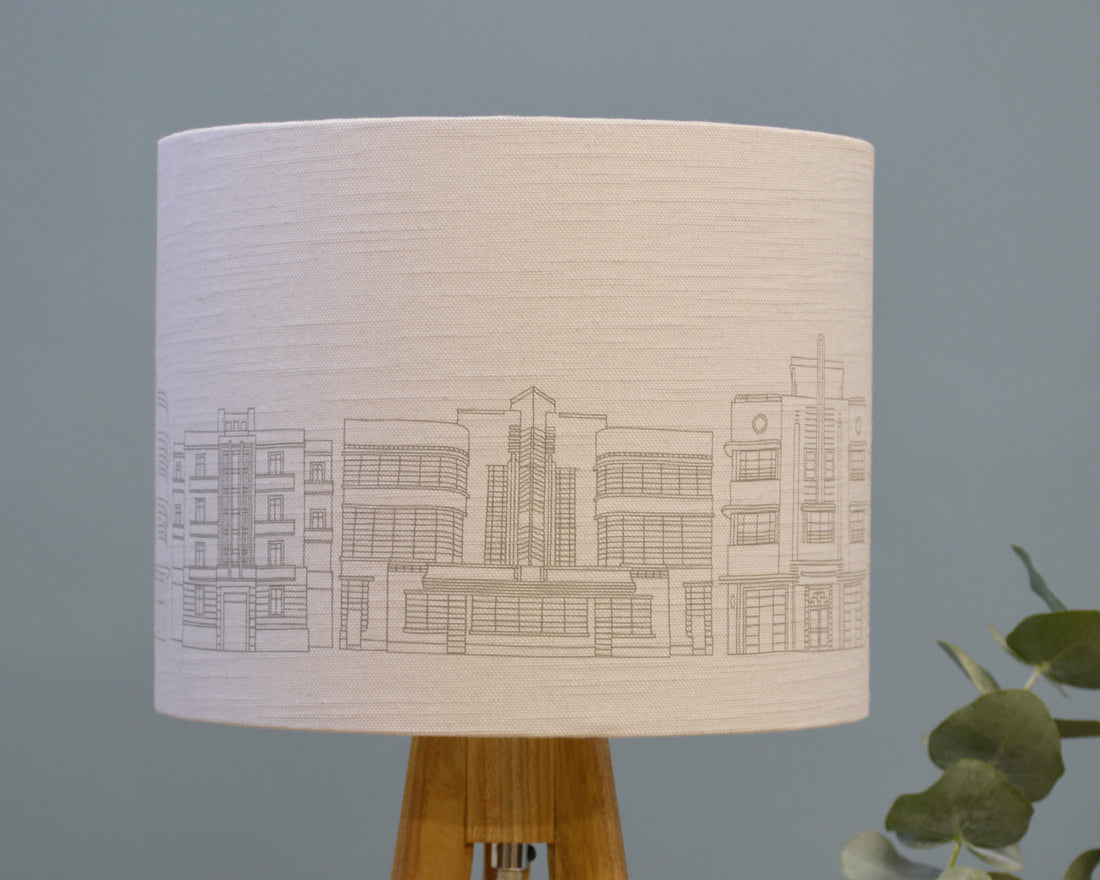 Grey Linen Drum Lamp Shade