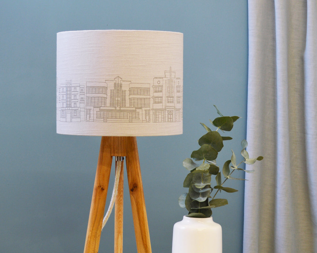 Grey Illustrative Table Lamp