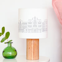 Art Deco Buildings Drum Lampshade