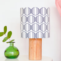Navy Ellipse Drum Table Lampshade