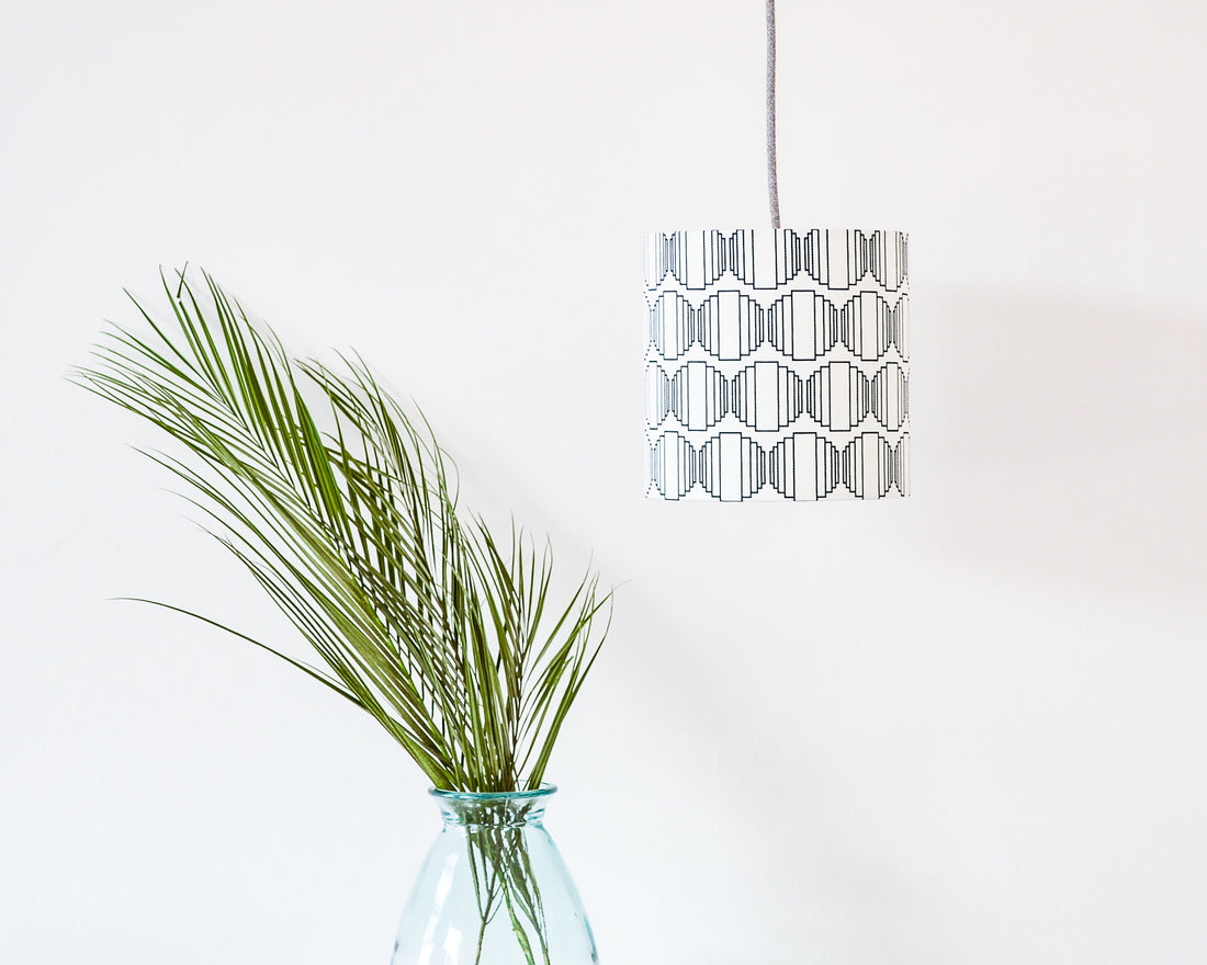 Navy Ellipse Drum Ceiling Lampshade
