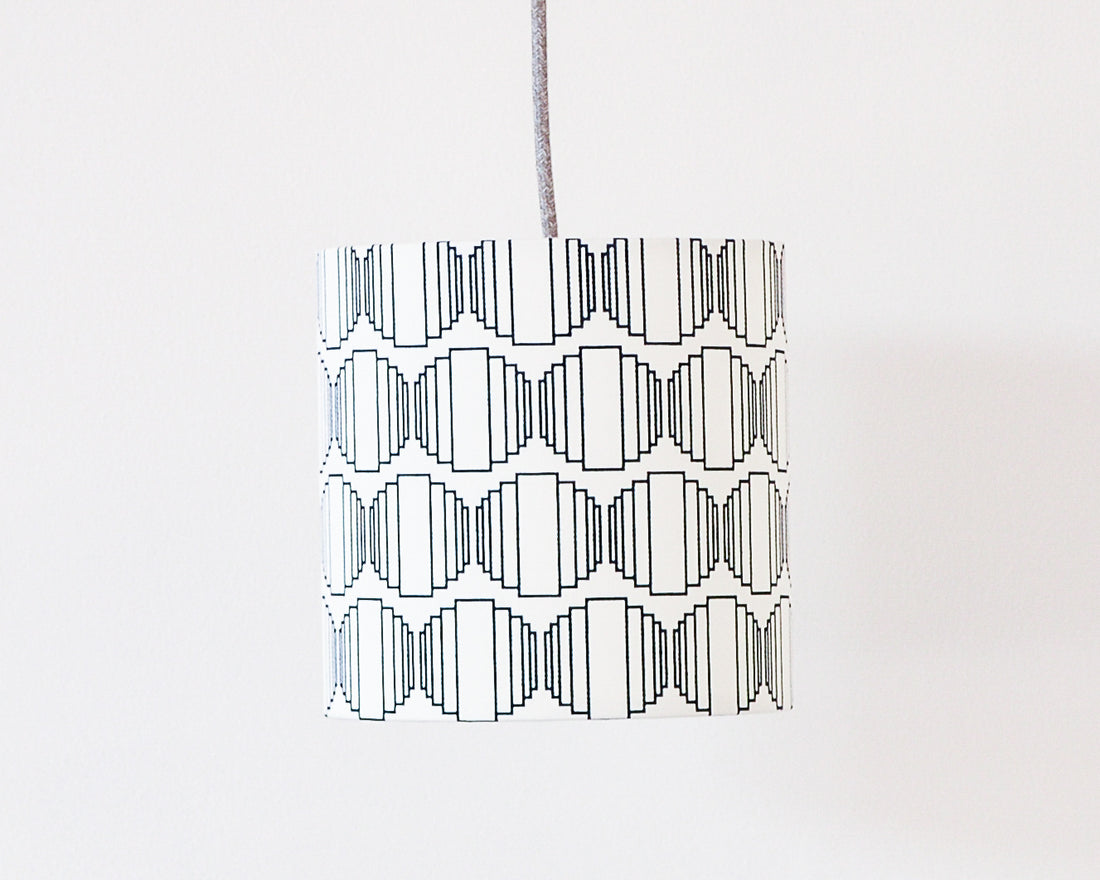 Navy Ellipse Drum Ceiling Lampshade