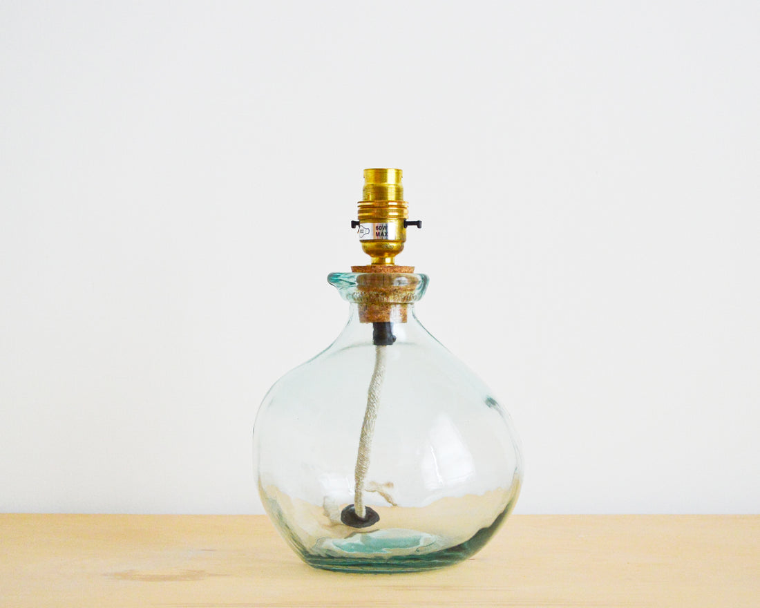 Small Recycled Glass Lamp Base