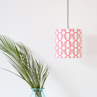 Red Geo Drum Ceiling Lampshade