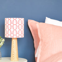 Red Geo Drum Table Lampshade