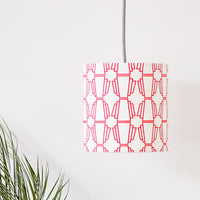 Red Geo Drum Ceiling Lampshade